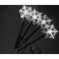 Solární Vánoční osvětlení, sněhová vločka, 2 m, studeně bílá