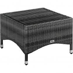 STILISTA Odkládací stolek, 58 x 58 cm, polyratan, šedý