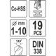 Sada vrtáků na kov HSS-COBALT - 19 ks, 1 - 10 mm