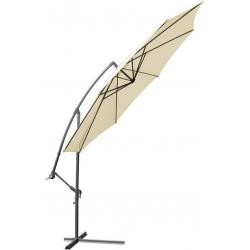 MIADOMODO Sklopný slunečník s kličkou, 350 cm, béžový