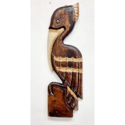 Dřevěná socha pelikán, nástěnná,60 m