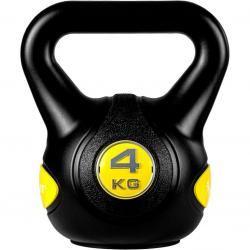 MOVIT Kettlebell činka - 4 kg, černá/žlutá