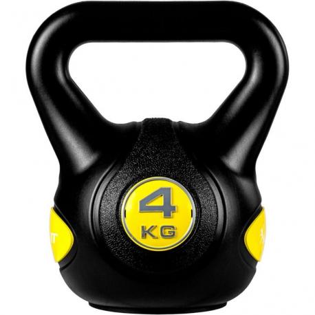 MOVIT Kettlebell činka - 4 kg, černá/žlutá