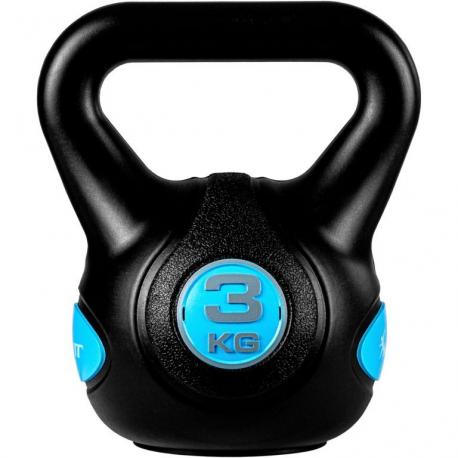 MOVIT Kettlebell činka - 3 kg, černá/sv. modrá