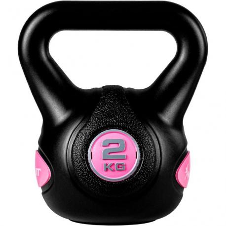 MOVIT Kettlebell činka - 2 kg, černá/růžová