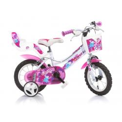 Dětské kolo Dino FAIRY 12&quot , HiTech ocel, bílé/růžové