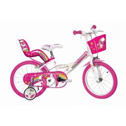 Dětské kolo Dino UNICORN 16&quot , bílé/růžové