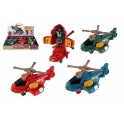 Vrtulník/Helikoptéra s robotem na setrvačník, 15 cm, plast