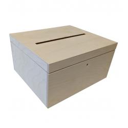 Dřevěný box na svatební dary a přání, střední, 29	x 15	x 24,5 cm