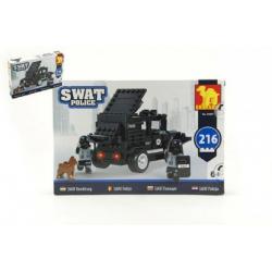Stavebnice Dromader SWAT Policie Auto 216ks v krabici 32x21x5cm