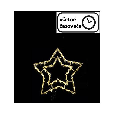 Vánoční dekorace na okno - 50 LED, hvězda