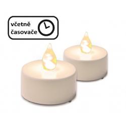 Dekorativní sada - 2 čajové svíčky s časovým spínačem