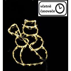 Vánoční dekorace na okno - 50 LED, sněhulák