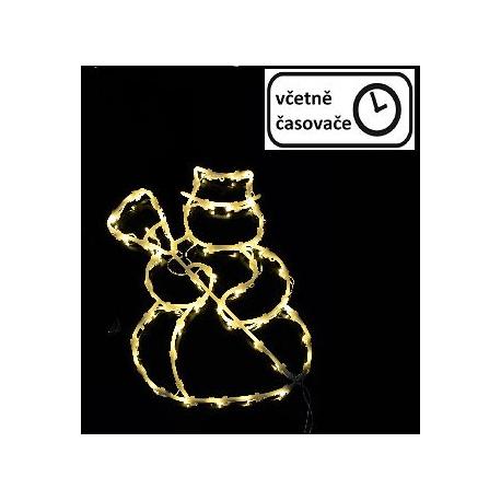 Vánoční dekorace na okno - 50 LED, sněhulák