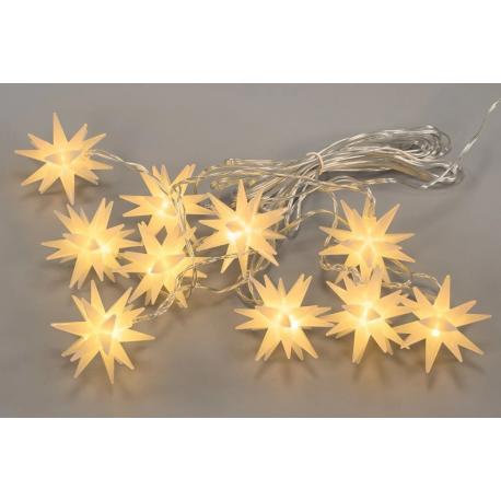 Dekorativní LED řetěz - hvězdy, 10 LED, teple bílá MINI