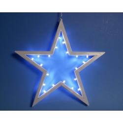 Vánoční závěsná hvězda - 25,5 cm, 20 LED, studeně bílá