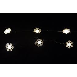Vánoční dekorativní řetěz - sněhová vločka - 20 LED teple bílá