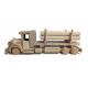 Dřevěný kamion s kládami, 38 x 9 x 12 cm
