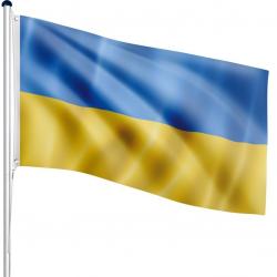 FLAGMASTER Vlajkový stožár vč. vlajky Ukrajina, 650 cm