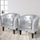 MIADOMODO Sada křesel Chesterfield, 58x71x70 cm, stříbrná