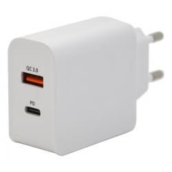 Zástrčka QUICK CHARGE 3.0 230V USB-A / USB-C 18W