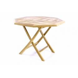 Skládací stolek DIVERO - týkové dřevo - 100 cm