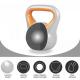 Gorilla Sports Kettlebell činka, vinylová, oranžová, 8 kg