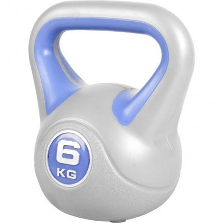 Gorilla Sports Kettlebell činka, vinylová, modrá, 6 kg