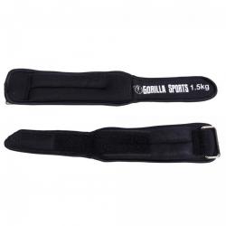 Gorilla Sports Zátěžové manžety, černé, 2 x 1,5 kg