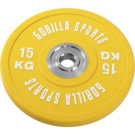 Gorilla Sports Zátěžový kotouč, pogumovaný, 15 KG