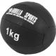 Gorilla Sports Kožený medicinbal, 1 kg, černý