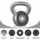 Gorilla Sports Kettlebell činka, litina, šedá 2 kg