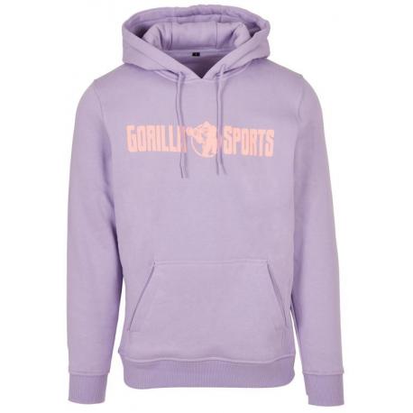 Gorilla Sports Mikina s kapucí - fialová/korálová L