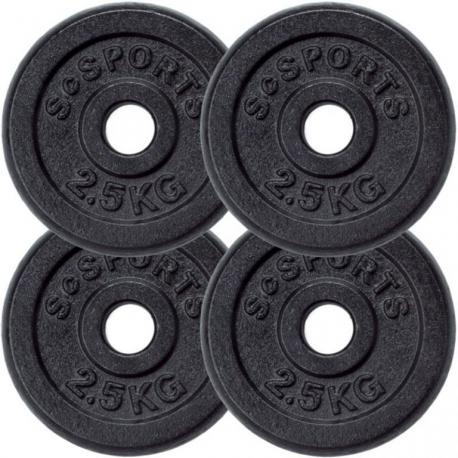 SCSports Sada litinových kotoučů, 4 x 2,5 kg