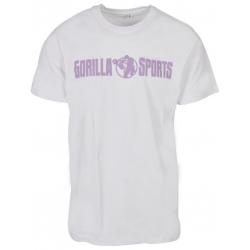 Gorilla Sports Sportovní tričko s potiskem, bílo/fialová 2XL