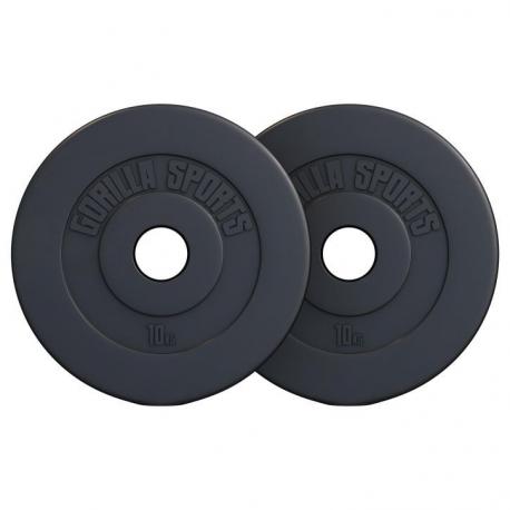 Gorilla Sports Sada zátěžových kotoučů, 2 x 10 kg