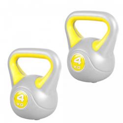 Gorilla Sports Sada Kettlebell činek, plast, 2 x 4 kg