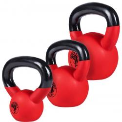 Gorilla Sports Sada kettlebellů, pogumovaný povrch, 24 kg