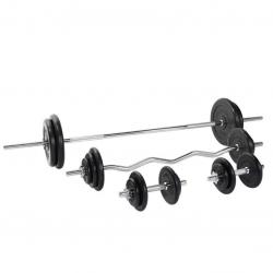 Gorilla Sports Činkový set, pogumované kotouče, 108 kg