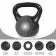 Gorilla Sports kettlebell činka, plast, černá, 18 kg