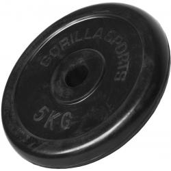 Gorilla Sports Pogumovaný zátěžový kotouč, 5 kg