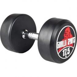 Gorilla Sports Jednoruční činka černo/červená, 17,5 kg