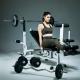 Gorilla Sports Posilovací lavice, bílá + činkový set 100 kg