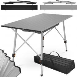 MIADOMODO Skládací kempingový stůl, 90 x 45 x 53 cm,stříbrná