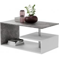 Konferenční stolek, 90 x 50 x 41 cm, bílo/šedá (vzor)