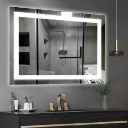 IREDA Koupelnové zrcadlo s LED osvětlením, 90 x 70 cm