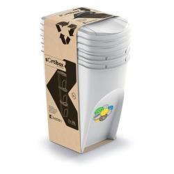 Prosperplast Odpadkový koš, 3 x 35 l, popelavý