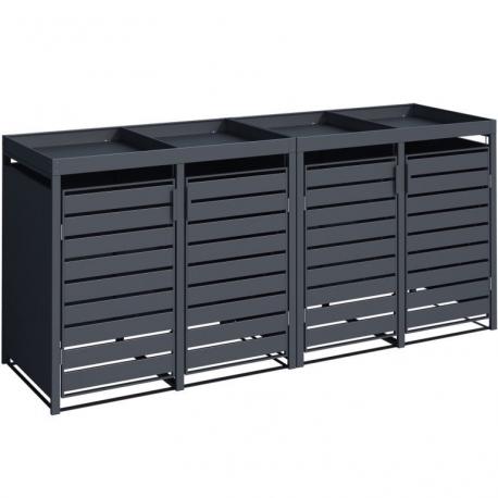 STILISTA skříň na 4 popelnice, 264 x 124 x 80 cm, antracit