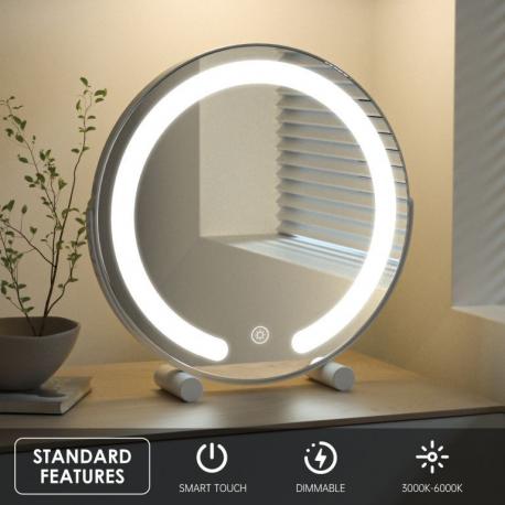 Ireda Stolní LED Zrcadlo s dotykovým ovládáním, 30x30cm