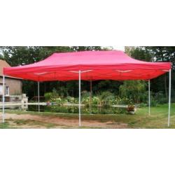 Zahradní párty stan DELUXE nůžkový - 3 x 6 m červená